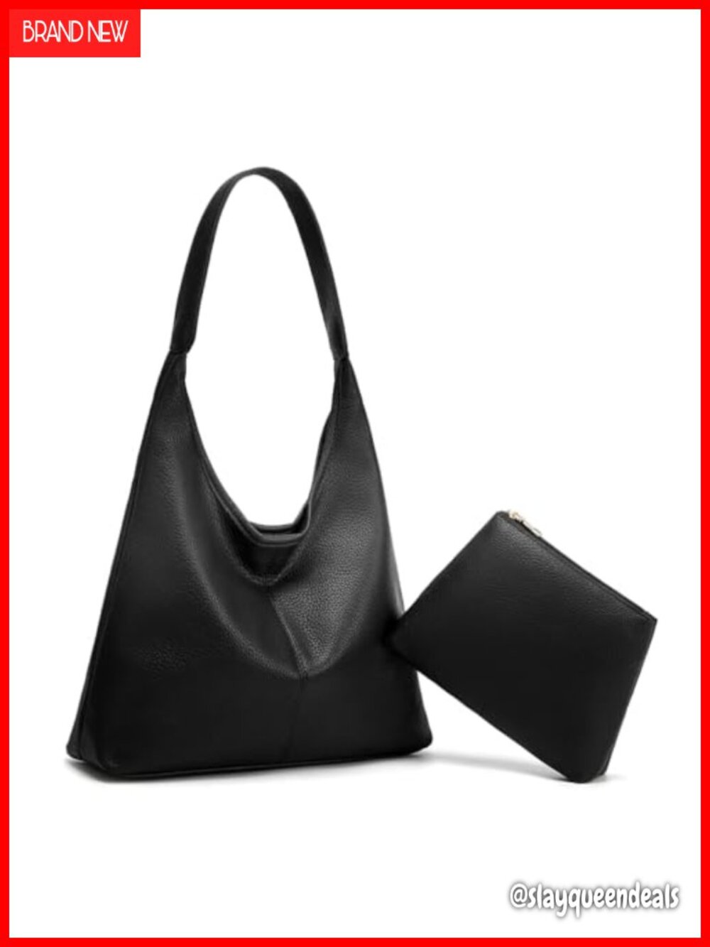 Large PU Leather Hobo Shoulder Bag Slouchy Tote Purse for Work Travel